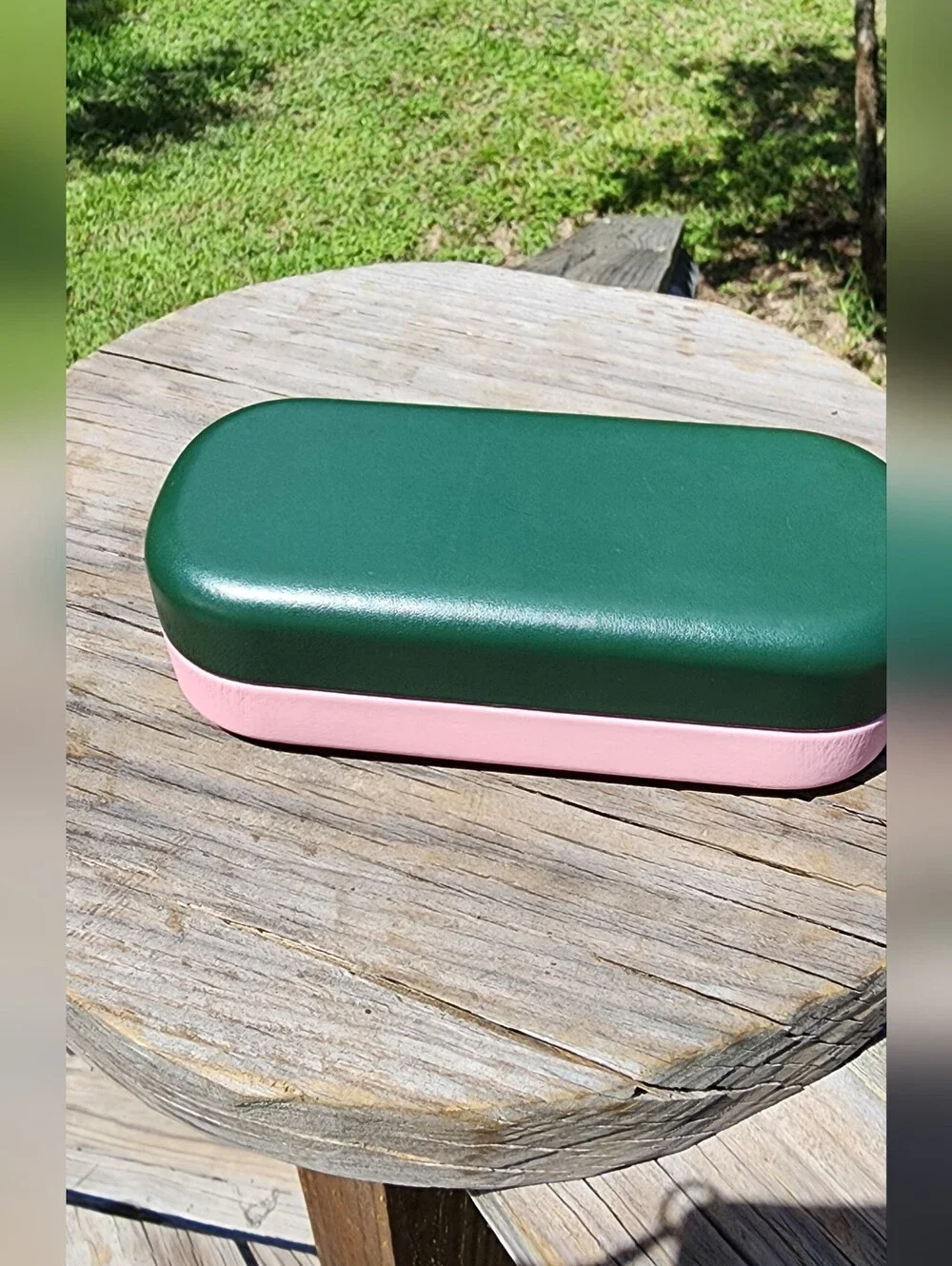 kate spade Pink and Dark Green Hard Shell Glasses Case